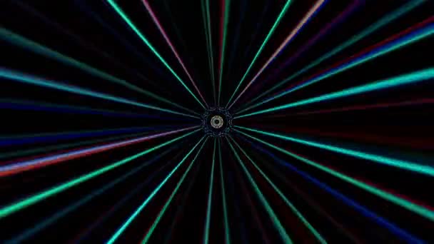 Abstract Dots Shining Bright Lines Set Wave Colorful Black Background — Stock Video