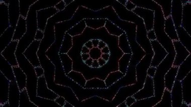 Soyut arka plan hareket eden çizgiler ve parlayan ışık noktaları. Çemberlerle canlandırma