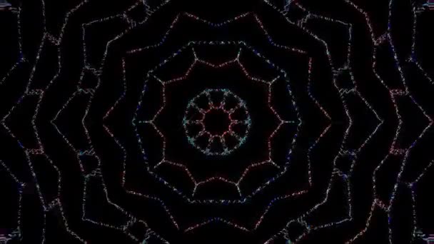 Абстрактный Фон Движущийся Полосы Мигающий Яркими Светлыми Точками Анимация Кружками — стоковое видео