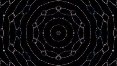 3D animasyon güzel video renkli soyut parlak ışık enerjisi 4K düz çizgi dalgaları merkezde yuvarlak ışık efekti, siyah arkaplan