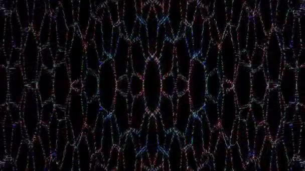 Shining Bright Lines Set Wave Motion Color Full Black Background — Video