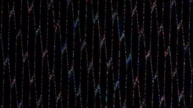 3D parlak çizgiler, dalga hareketini ayarlayın, renk dolu, siyah arkaplan üzerinde