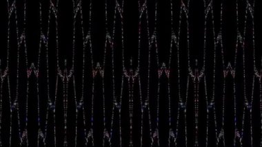 3D parlak çizgiler, dalga hareketini ayarlayın, renk dolu, siyah arkaplan üzerinde