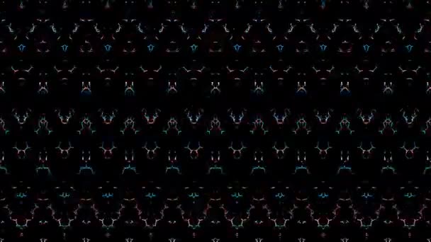 Абстрактний Блискучий Яскравий Набір Ліній Хвилястий Барвистий Чорний Фон — стокове відео