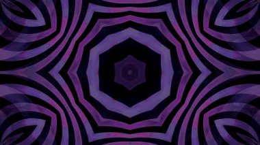 Kaleydoskop deseni tam renklerle. Sihirli mandala. 4k soyut arkaplan çizgileri hareket ettiriyor ve parlayan ışık noktalarıyla yanıp sönüyor. Çemberlerle canlandırma