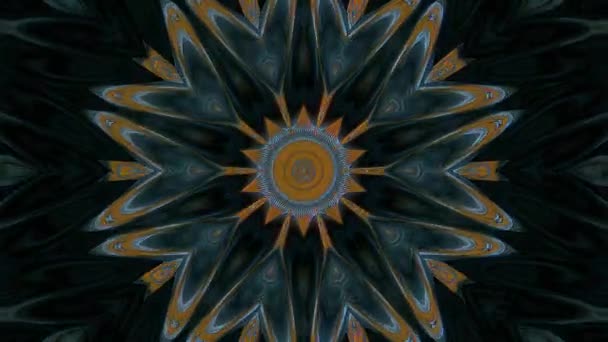 Kaleidoscoop Patroon Met Volledige Kleuren Magische Mandala Abstract Achtergrond Bewegende — Stockvideo