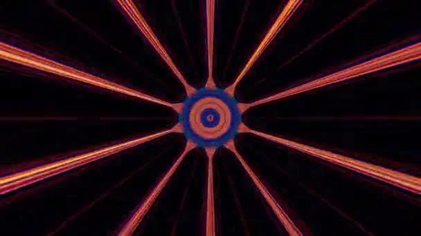 Modello Caleidoscopio Colori Mandala Magico Astratto Sfondo Strisce Movimento Lampeggiante — Video Stock