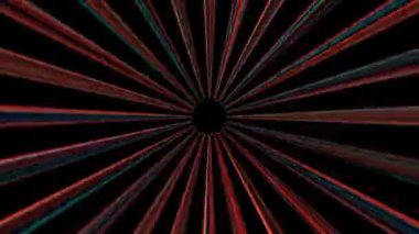 3D soyut parlak çizgiler, dalga, renkli, siyah arkaplan