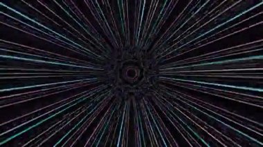 3D soyut parlak çizgiler, dalga, renkli, siyah arkaplan