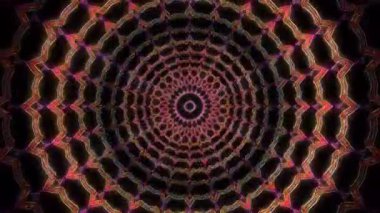 Parlayan güzel soyut bir kaleydoskop, ince hareketleri düzenleyen parlak bir ışık.
