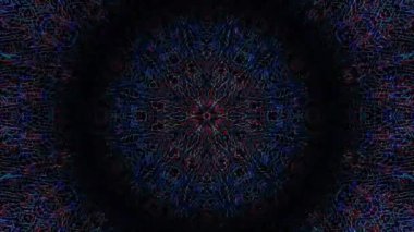 Parlayan güzel soyut bir kaleydoskop, ince hareketleri düzenleyen parlak bir ışık.