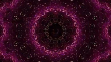 3D soyut parlak çizgiler, dalga, renkli, siyah arkaplan