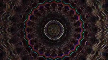 3D soyut parlak çizgiler, dalga, renkli, siyah arkaplan