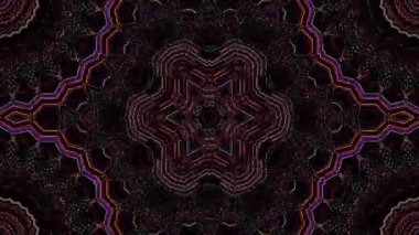 3D soyut parlak çizgiler, dalga, renkli, siyah arkaplan