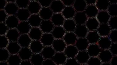 Siyah arkaplandaki renkli çizgilerle ince hareketleri düzenleyen, parıldayan, parlak güzel videolar.