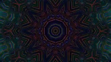 3D animasyon güzel video renkli soyut parlak ışık enerjisi 4K düz çizgi dalgaları merkezde yuvarlak ışık efekti, siyah arkaplan