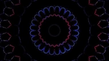 3D animasyon güzel video renkli soyut parlak ışık enerjisi 4K düz çizgi dalgaları merkezde yuvarlak ışık efekti, siyah arkaplan