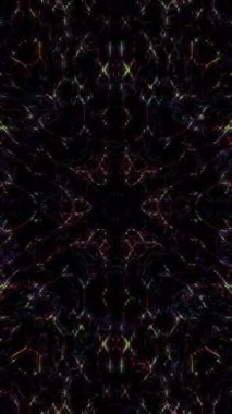 güzel dikey video portresi soyut çizgiler renkli ışık merkezde parlıyor, siyah arkaplan