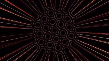 3D soyut parlak çizgiler, dalga, renkli, siyah arkaplan