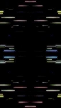 3D animation vertical beautiful video colorful abstract bright light energy 4K of smooth lines waves glittering light effect on black background