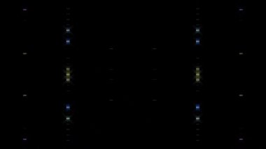 3D soyut parlak çizgiler, dalga, renkli, siyah arkaplan