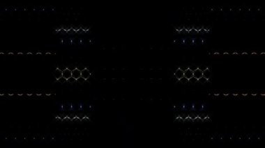 3D soyut parlak çizgiler, dalga, renkli, siyah arkaplan