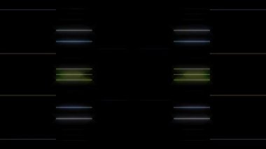 3D soyut parlak çizgiler, dalga, renkli, siyah arkaplan