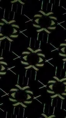 3D animation vertical beautiful video colorful abstract bright light energy 4K of smooth lines waves glittering light effect on black background