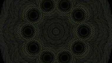 3D animasyon güzel video renkli soyut parlak ışık enerjisi 4K düz çizgi dalgaları merkezde yuvarlak ışık efekti, siyah arkaplan