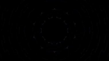 Soyut arka plan hareket eden çizgiler ve parlayan ışık noktaları. Çemberlerle canlandırma