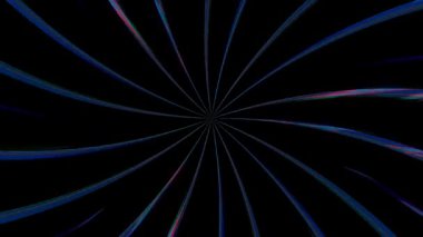 3D soyut parlak çizgiler, dalga, renkli, siyah arkaplan