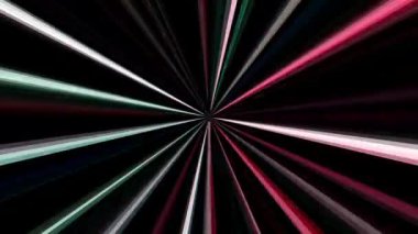 3D soyut parlak çizgiler, dalga, renkli, siyah arkaplan