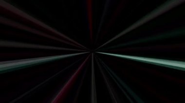 3D soyut parlak çizgiler, dalga, renkli, siyah arkaplan