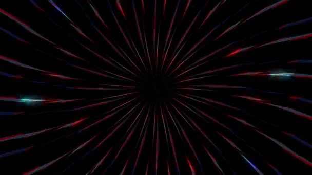 Abstract Shining Bright Lines Set Wave Colorful Black Background – stockvideo