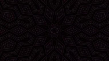 3D animasyon güzel video renkli soyut parlak ışık enerjisi 4K düz çizgi dalgaları merkezde yuvarlak ışık efekti, siyah arkaplan