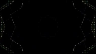 3D animasyon güzel video renkli soyut parlak ışık enerjisi 4K düz çizgi dalgaları merkezde yuvarlak ışık efekti, siyah arkaplan