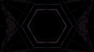 Soyut arka plan hareket eden çizgiler ve parlayan ışık noktaları. Çemberlerle canlandırma