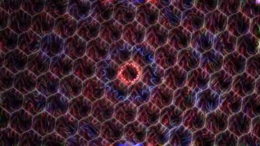 Soyut arka plan hareket eden çizgiler ve parlayan ışık noktaları. Çemberlerle canlandırma