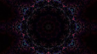 3D animasyon güzel video renkli soyut parlak ışık enerjisi 4K düz çizgi dalgaları merkezde yuvarlak ışık efekti, siyah arkaplan