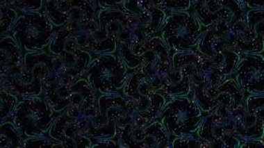 3D soyut parlak çizgiler, dalga, renkli, siyah arkaplan