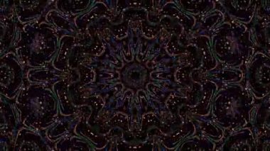 3D animasyon güzel video renkli soyut parlak ışık enerjisi 4K düz çizgi dalgaları merkezde yuvarlak ışık efekti, siyah arkaplan