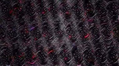 3D soyut parlak çizgiler, dalga, renkli, siyah arkaplan