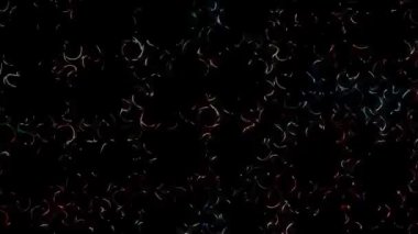 3D animation vertical beautiful video colorful abstract bright light energy 4K of smooth lines waves glittering light effect on black background
