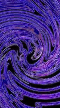3D Animated digital abstract. Colorful curved and circular lines on black background, seamless loop