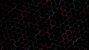 3D soyut parlak çizgiler, dalga, renkli, siyah arkaplan