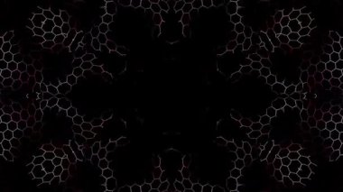 3D soyut parlak çizgiler, dalga, renkli, siyah arkaplan