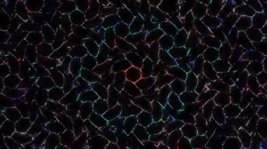 3D soyut parlak çizgiler, dalga, renkli, siyah arkaplan