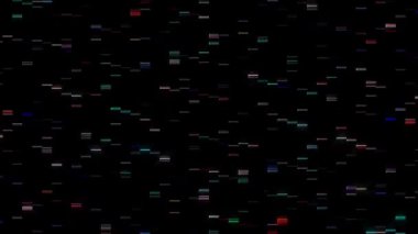 3D soyut parlak çizgiler, dalga, renkli, siyah arkaplan