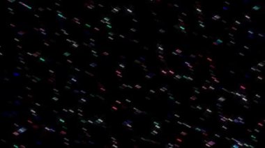3D soyut parlak çizgiler, dalga, renkli, siyah arkaplan