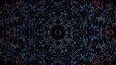 Soyut arka plan hareket eden çizgiler ve parlayan ışık noktaları. Çemberlerle canlandırma